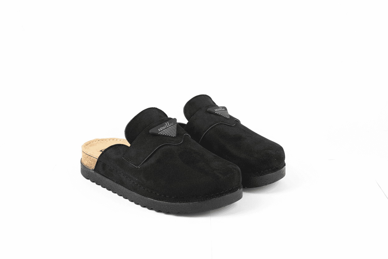 sabot mules confort femme en daim noir R 204